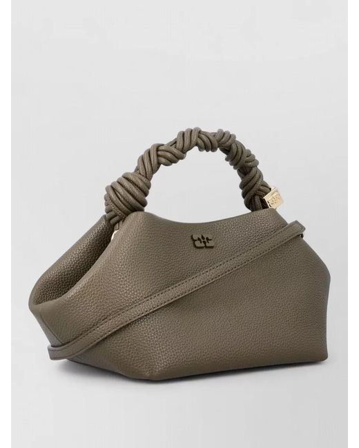 Ganni Metallic Bou Small Grain Textured Shoulder Bag
