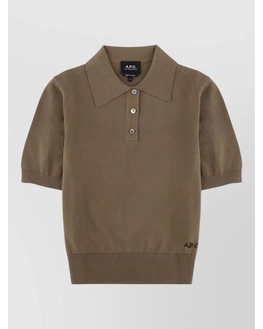 A.P.C. Brown Polo Top