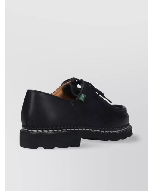 Paraboot Black Brogues Leather Contrast Stitching for men