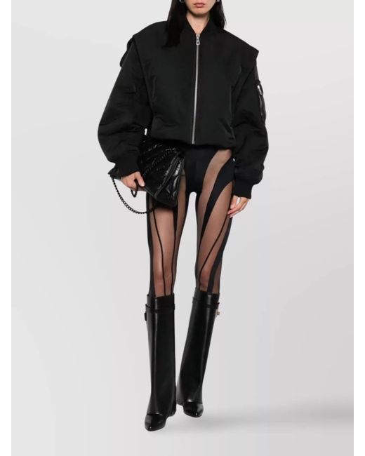 Jean Paul Gaultier Black Cropped Bomber Jacket