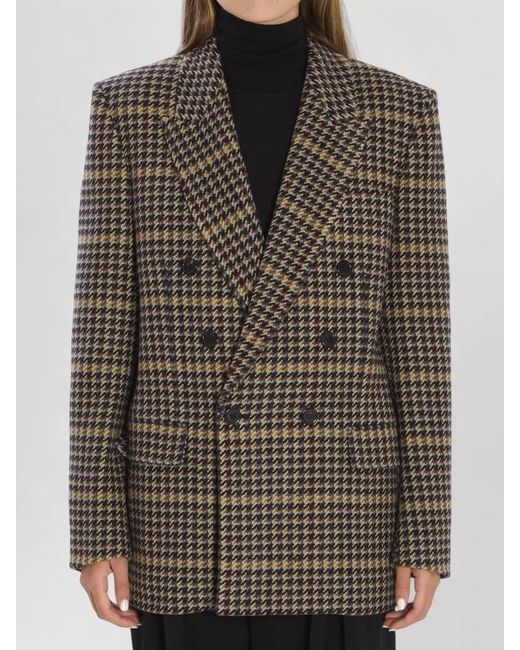 Saint Laurent Multicolor Checked Wool Jacket
