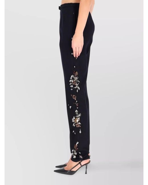 Dries Van Noten Blue Wool Slim-Fit Trousers