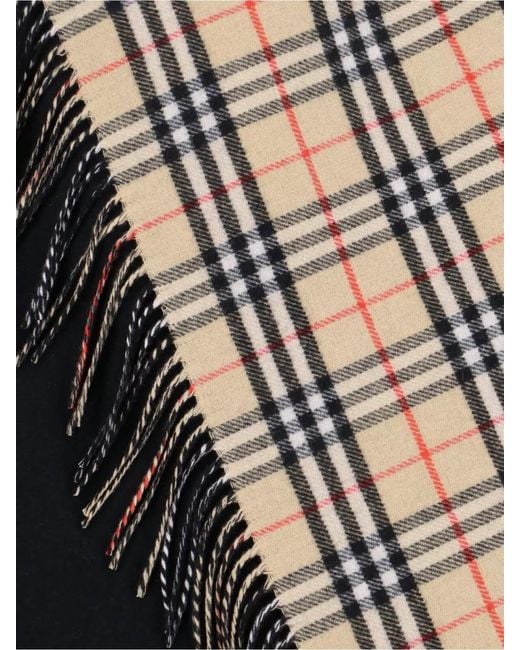 Burberry Black Reversible Check Wool Cape