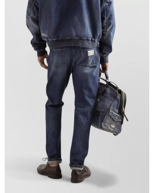 Dolce & Gabbana Blue Denim Regular-Fit Straight-Leg Jeans for men