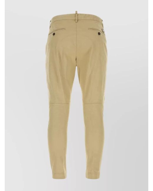 DSquared² Natural Cotton Mid-Rise Tapered Chino Trousers for men