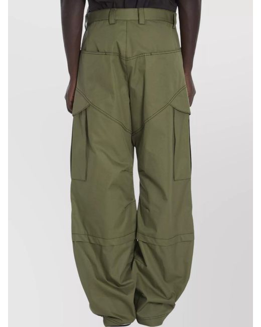 Off-White c/o Virgil Abloh Green Cotton Straight-Leg Cargo Trousers for men
