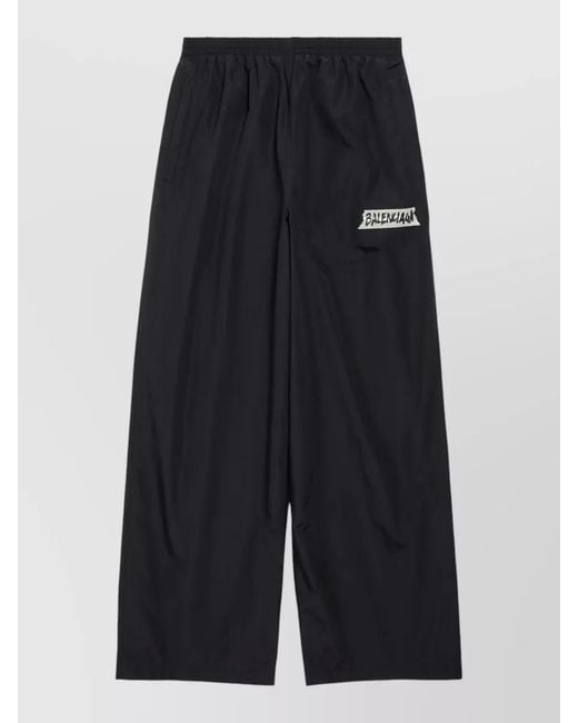 Balenciaga Blue Wide-Leg Track Pants for men