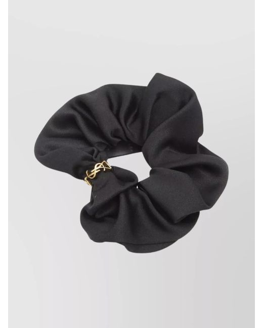 Saint Laurent Black Silk Scrunchie