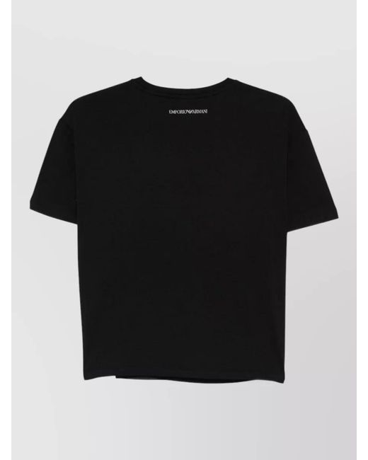 Emporio Armani Black Cotton Logo Short-Sleeve T-Shirt