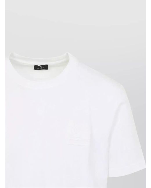 Etro White Crew Neck Roma Regular Fit T Shirt for men