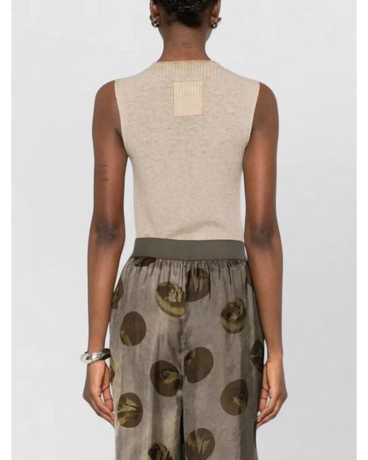 Uma Wang Natural Sleeveless Wool Top