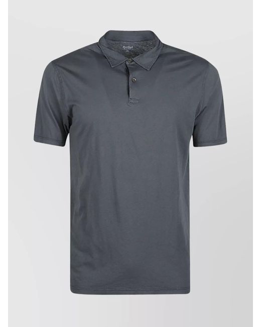 Hartford Blue Polo Collar Cotton Shirt for men