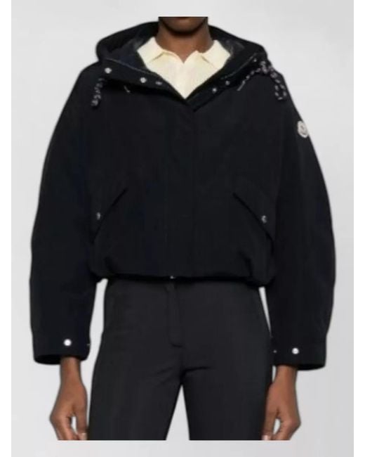 Moncler Blue Eucalyptus Hooded Jacket Long Sleeves Drawstring