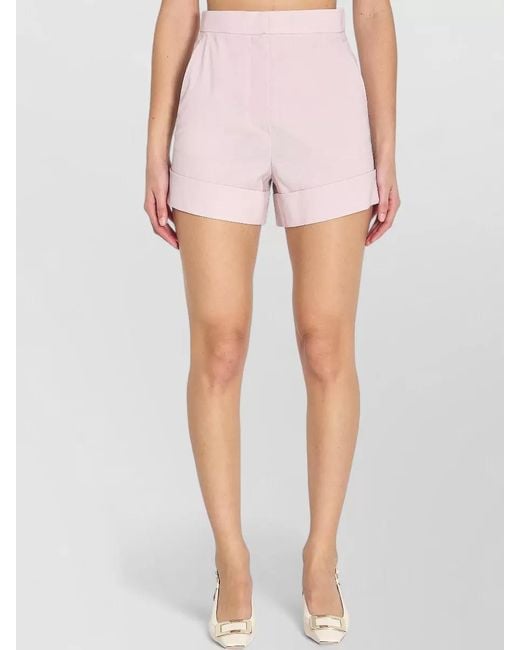 Max Mara Pink Wool Mohair Silk Tailored Shorts