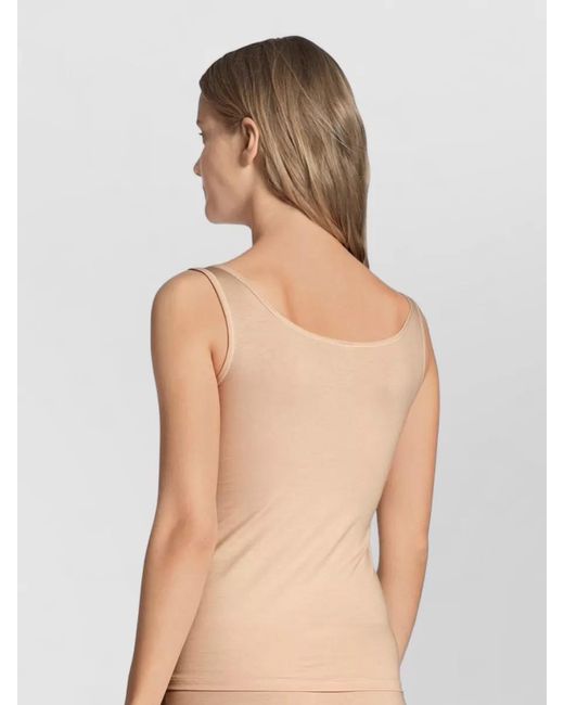 Calida Natural Scoop Neck Sleeveless Stretch Plain Top