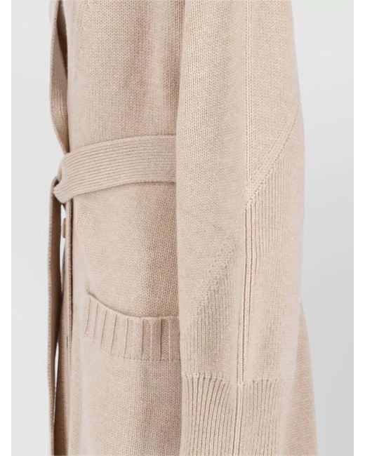 Malo Natural Crewneck Loungewear Robe Belted Waist