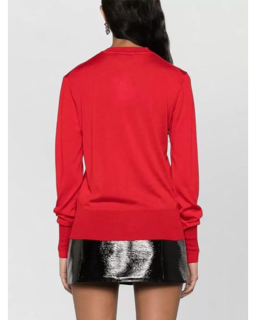Vivienne Westwood Red Silk Wool Fine-Knit Cardigan