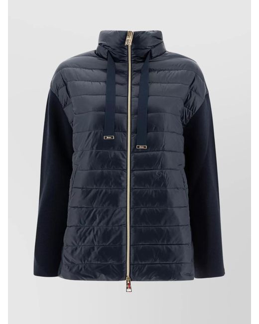 Herno Blue Cotton Padded Puffer Jacket