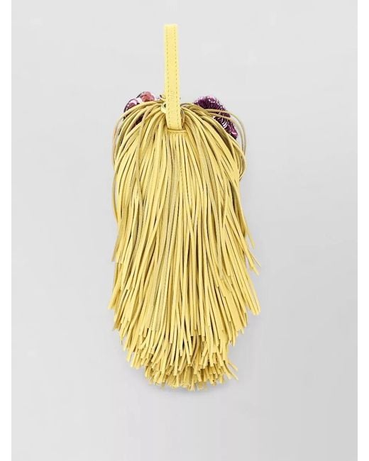 Fendi Metallic Floral Fringe Sequin Bucket Bag Charm