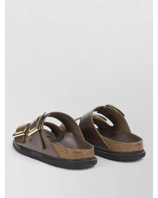 Birkenstock Brown Arizona Droplet Buckle Low Rubber Sandals