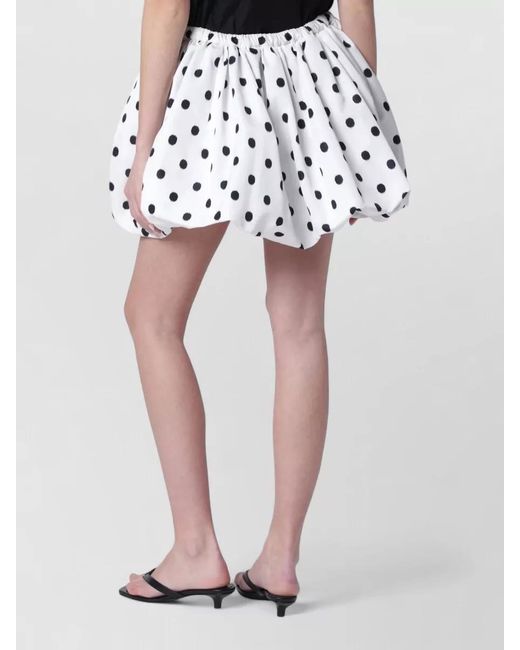 Patou White Bubble Hem Skirt Polka Dot Pattern