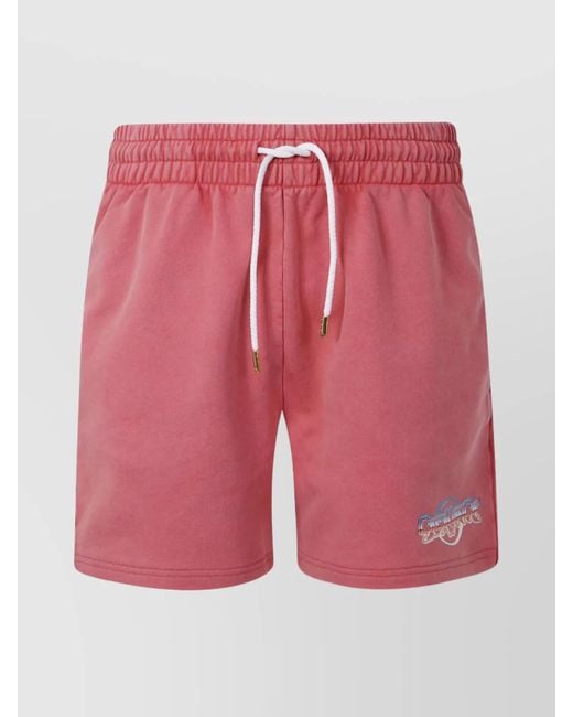 Casablanca Pink Printed Sweatshorts Elastic Waistband for men