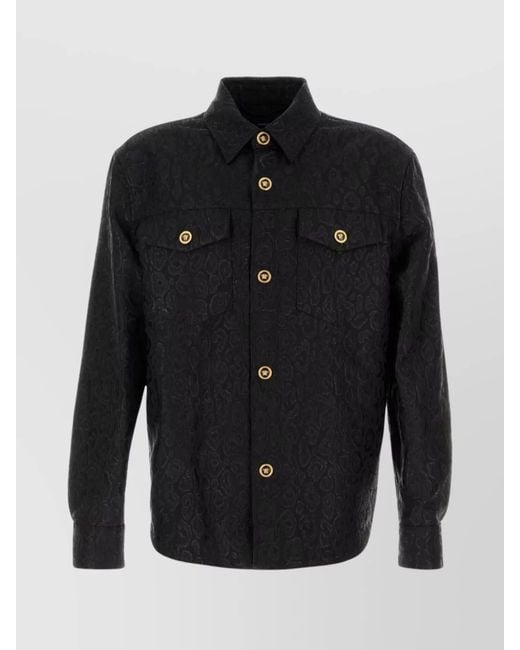 Versace Black Jacquard Shirt for men
