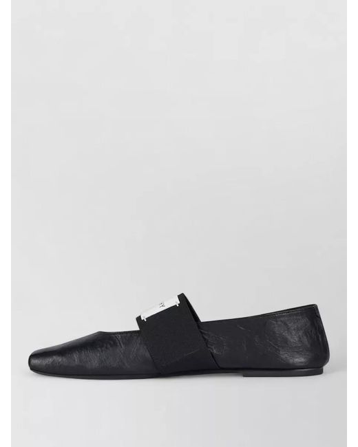 Givenchy White Lambskin Leather Square Toe Ballerina Shoes