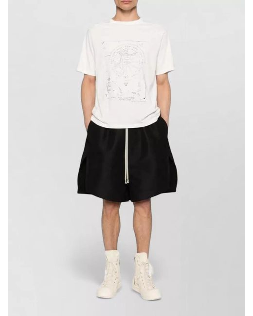 Rick Owens Black Drawstring Faun Boxer Shorts Side Slits for men