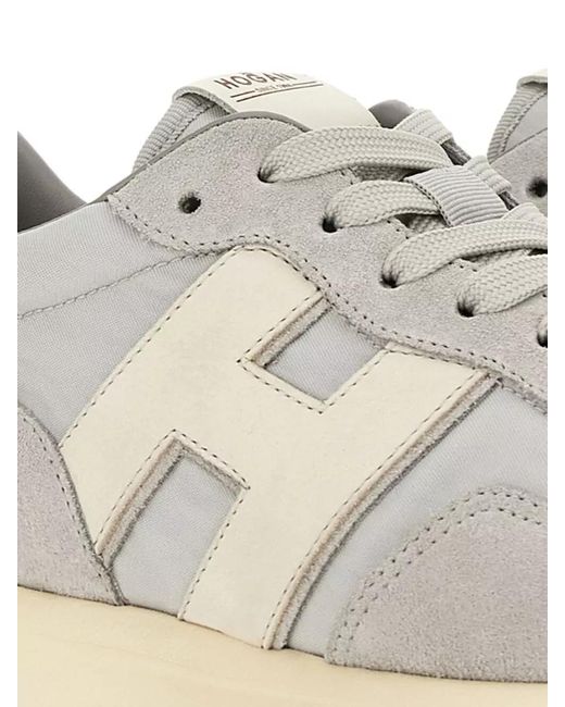 Hogan White Lace Up Sneakers Round Toe Rubber Sole for men