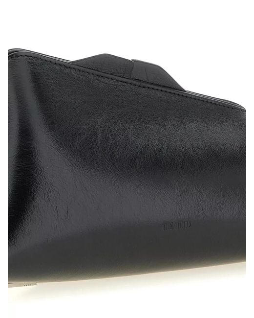 The Attico Black Oversize Leather Clutch Bag