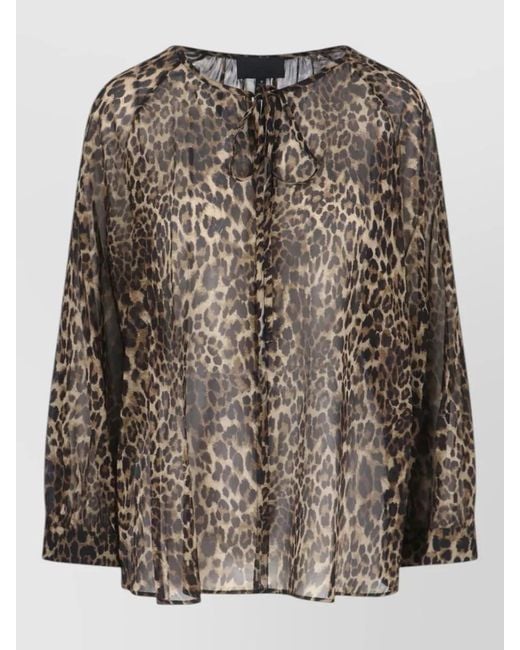 Nili Lotan Brown Silk Blouse