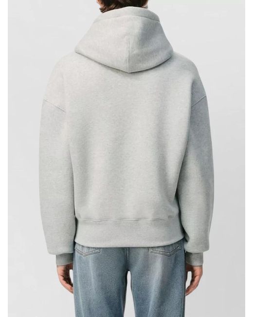 AMI White Ami De Coeur Cotton Logo Hoodie for men