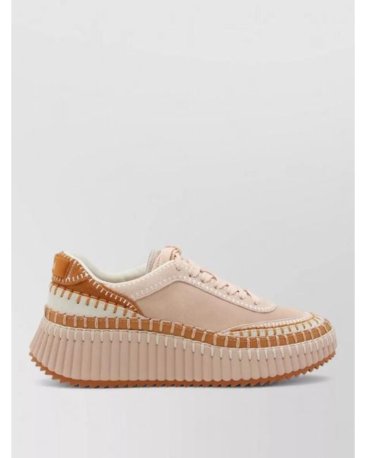 Chloé Natural Suede Low-Top Sneakers