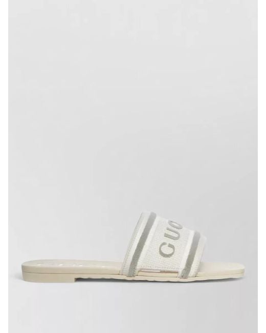 Gucci Natural Logo Slide Sandal Open Toe Rubber Sole