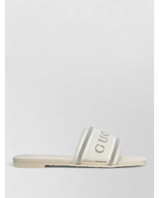 Gucci Natural Logo Slide Sandal Open Toe Rubber Sole