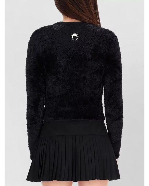 MARINE SERRE Black Knitwear Mini Dress Pleated Skirt