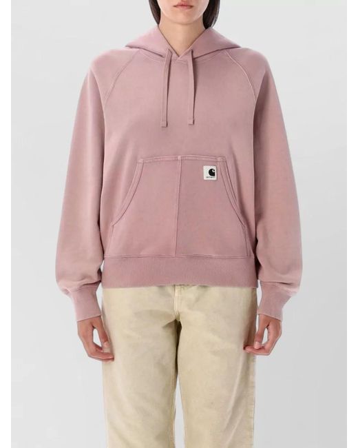 Carhartt Pink Hooded Sweatshirt Balloon Fit Logo