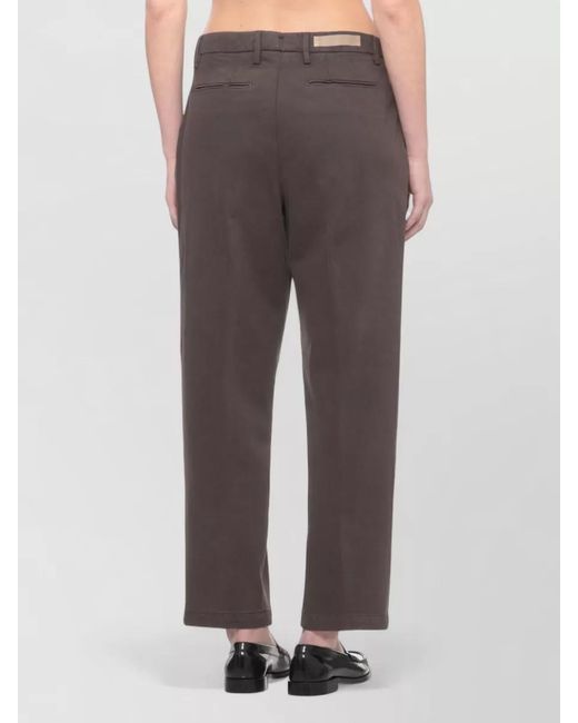 Briglia 1949 Gray Straight Leg Cotton Blend Pants Belt Loops