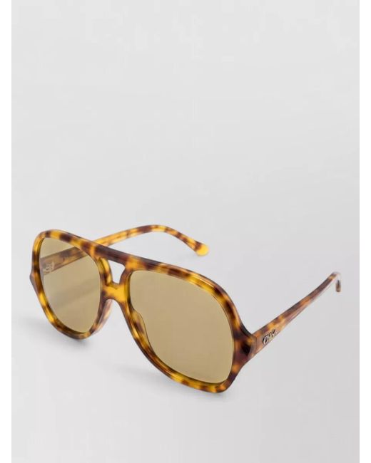 Chloé Natural Salomé Oversized Square Sunglasses Uv Lenses