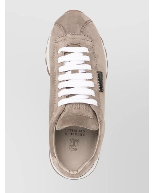 Brunello Cucinelli White Leather Low-Top Sneakers