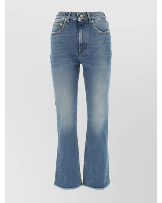 Golden Goose Deluxe Brand Blue Denim High-Rise Cropped Flared Jeans