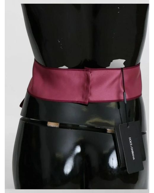 Dolce & Gabbana Pink Silk Wide Wrap Waist Belt Adjustable