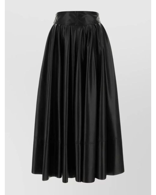 Philosophy Black Pleated Midi Skirt