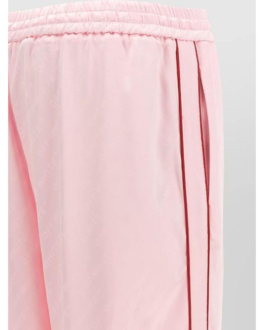 Off-White c/o Virgil Abloh Pink Jacquard Satin Flared Trousers