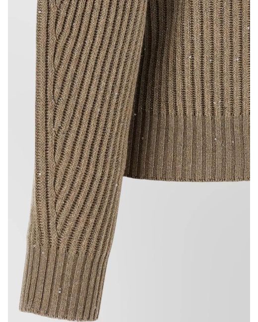 Brunello Cucinelli Multicolor Sparkling Sequin Cashmere Wool Crew Sweater