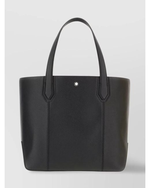 Montblanc Black Leather Tote Bag for men