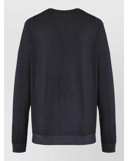 Malo Blue Crew Neck Knitted Sweater Long Sleeves for men