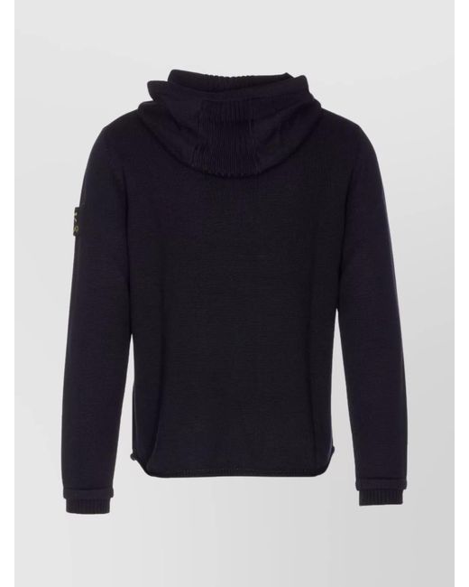 Premiata Blue Merino Wool Hooded Sweater for men