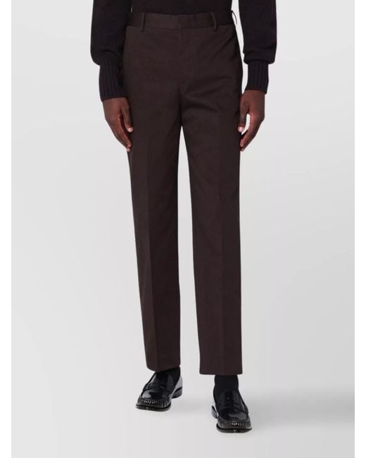 PT Torino Black Cotton Straight-Leg Trousers for men